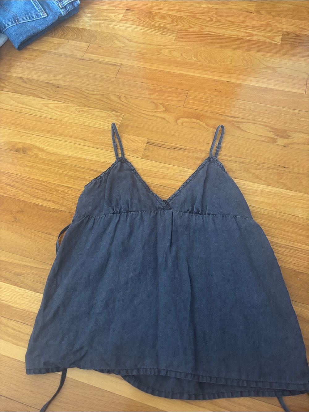 Brandy Melville Navy Spaghetti Strap V-Neck Tank